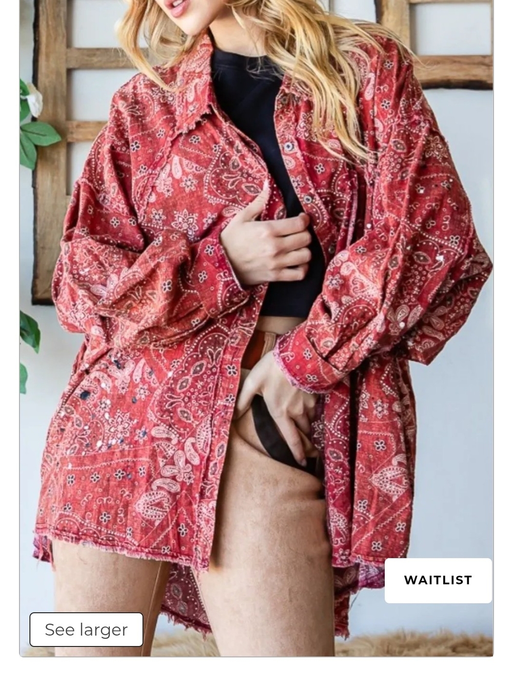Oli Hali Brown Bandana Paisley Button-Up Shacket